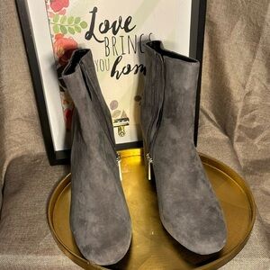Studio Block Heel Bootie in Gray